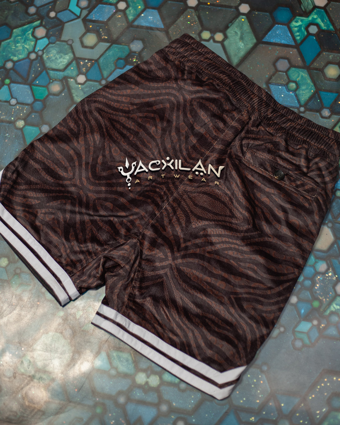 Boxing Short White Mountains Men / Velvet Fawn - SHERKANKA